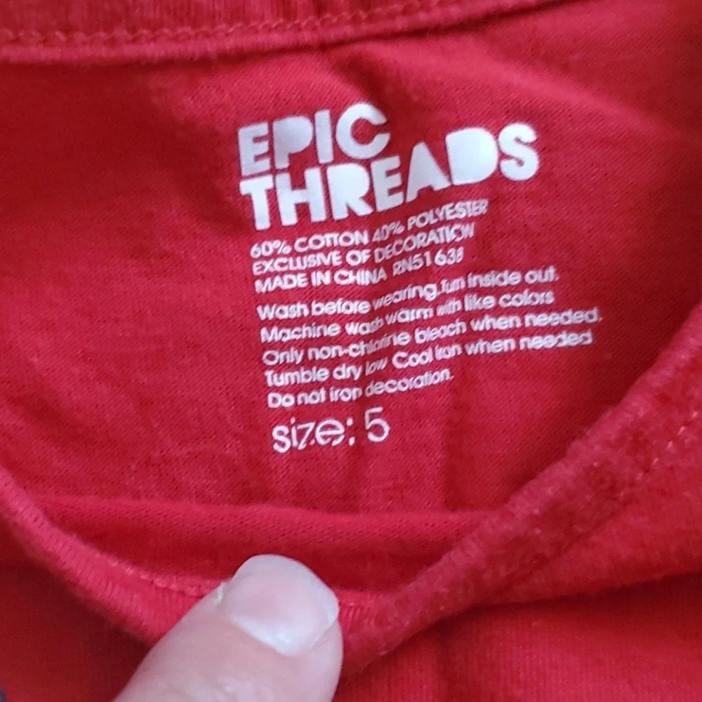 Epic Threads Girls Red‎ Plaid Short Sleeve Cat Dress Size 5